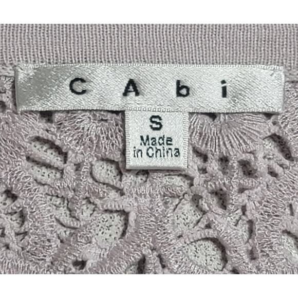 CAbi Lilac Light Purple Crochet Collar Button Up Cardigan Sweater Small Soft - Picture 3 of 7